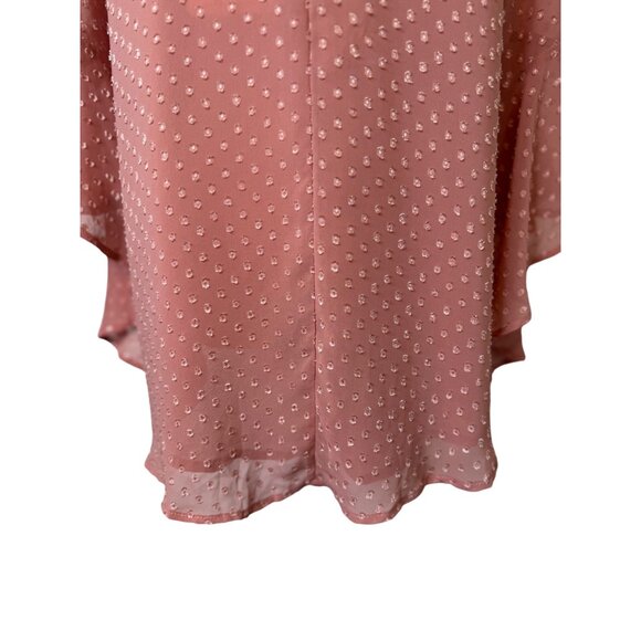 NWT Small Band Of Gypsies Blush Mauve Polka Dot Blouse Polyester - Picture 10 of 12